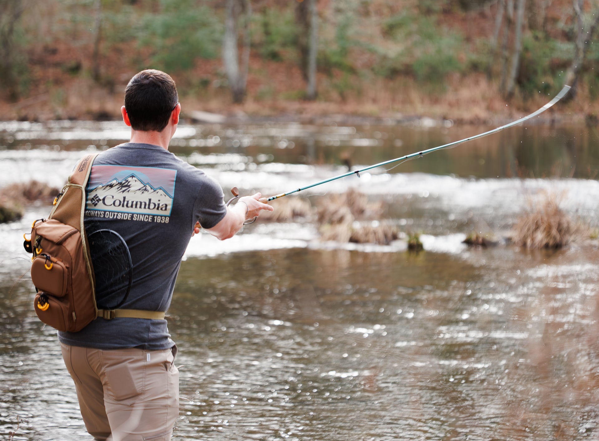Angler exploring remote water